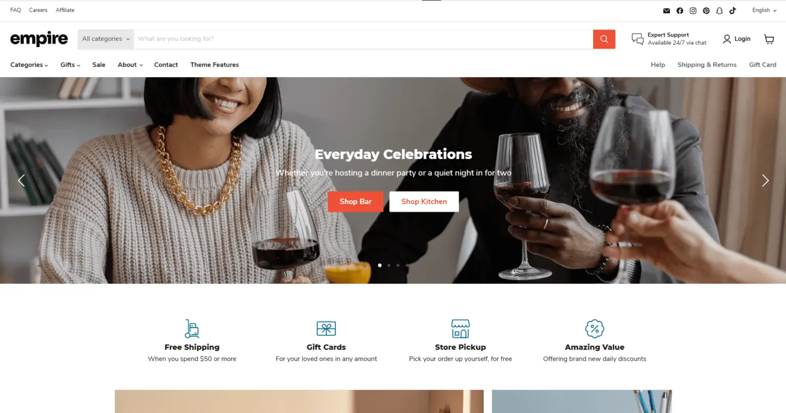 empire theme shopify