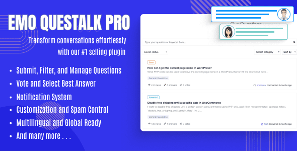 EMO Questalk Pro 1.0.8 - Q&A Forum WordPress Plugin EMO Questalk Pro 1.0.8 - Q&A Forum WordPress Plugin